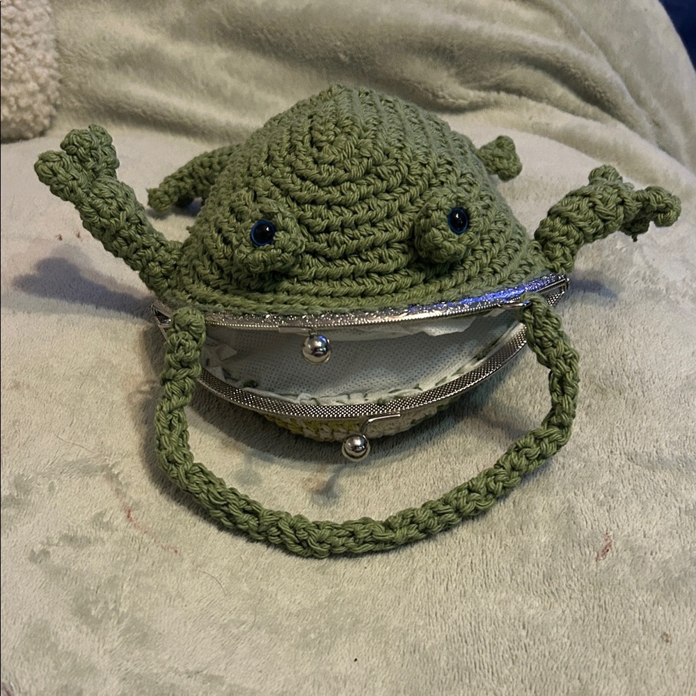 Green Frog Crochet Kids Bag